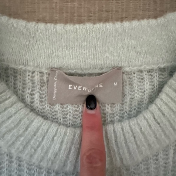 EVERLANE Cocoon Crew Mint Green Alpaca Wool Women's Sweater - Picture 3 of 7
